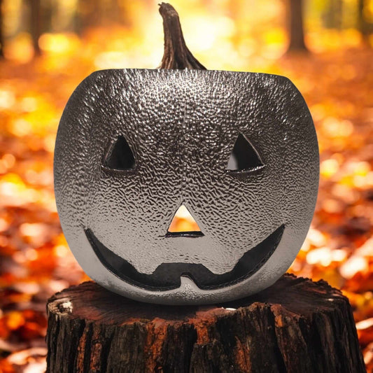 Silver Pumpkin Halloween Wax Burner