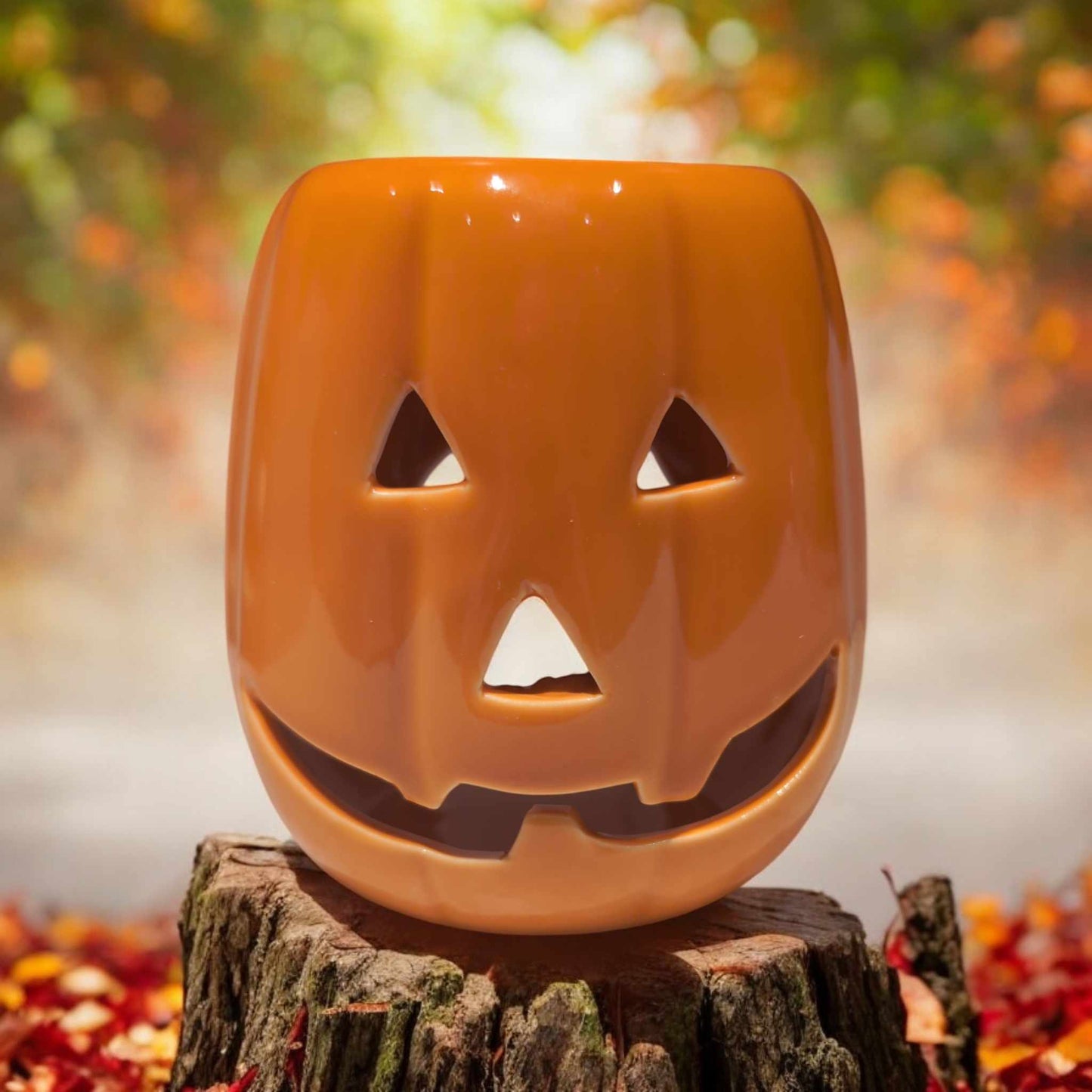 Tall Orange Pumpkin Halloween Wax Burner