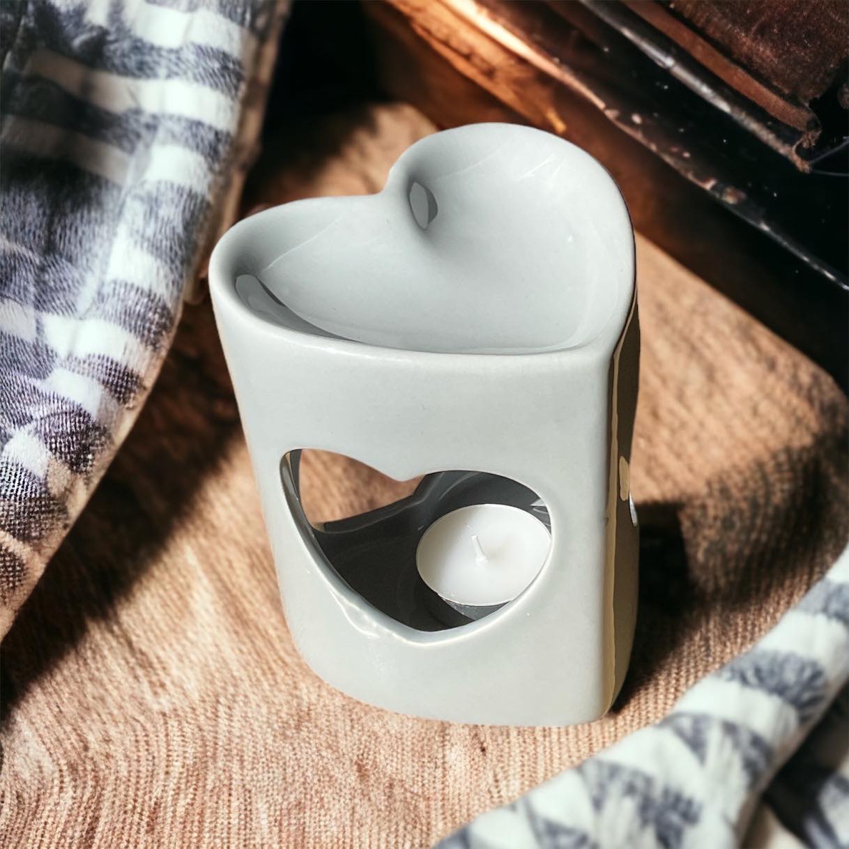 Grey Heart Wax Burner