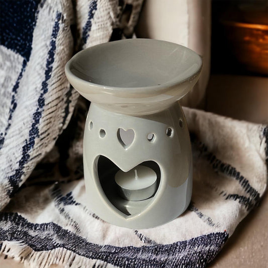 Grey Heart Wax Burner